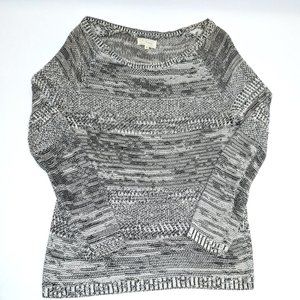 Lou & Grey Textured Knit Grey Long Sleeve Round Neck Sweater Size Women's Small